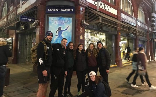 the team outside covent garden station