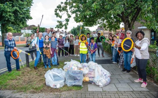 harrow litter pickers surround some rubbish