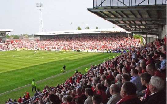 Wrexham's football ground. Featured image credit: WikiCommons