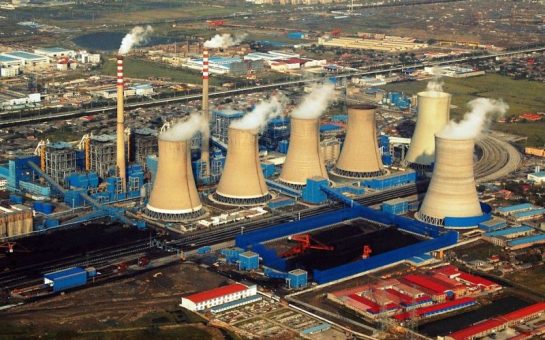 A coal power plant in China's Tianjin produces greenhouse gases