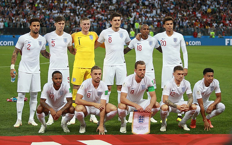 The England national team from the 2018 World Cup