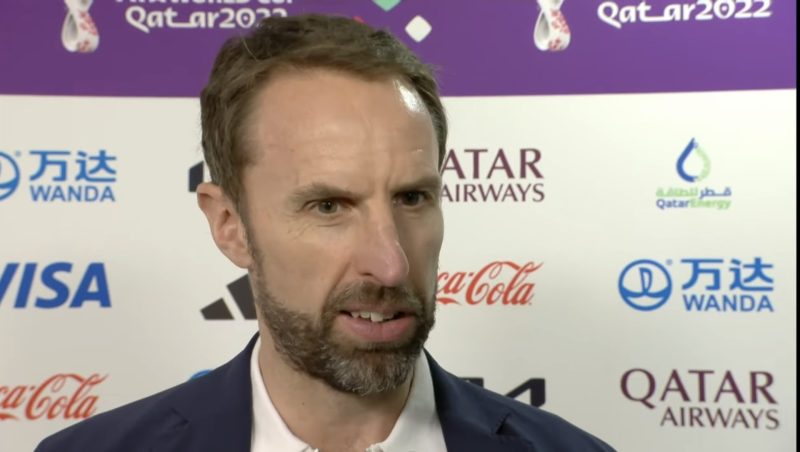 Gareth Southgate speaking in post match interview