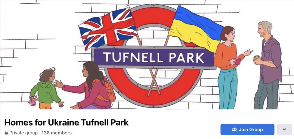Homes for Ukraine Tufnell Park Facebook page 