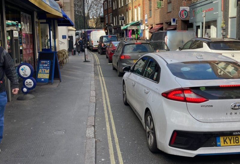 cars parked on the side of the road