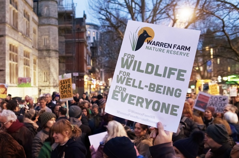 Warren Farm Nature Reserve demonstration at Ealing Town Hall