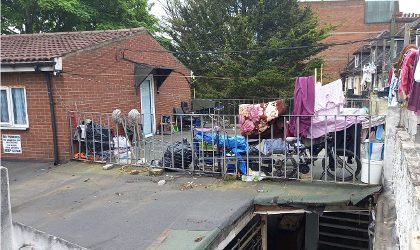 Rubbish piled up outside a property