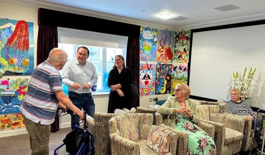 A group of residents at Ryefield Court care home