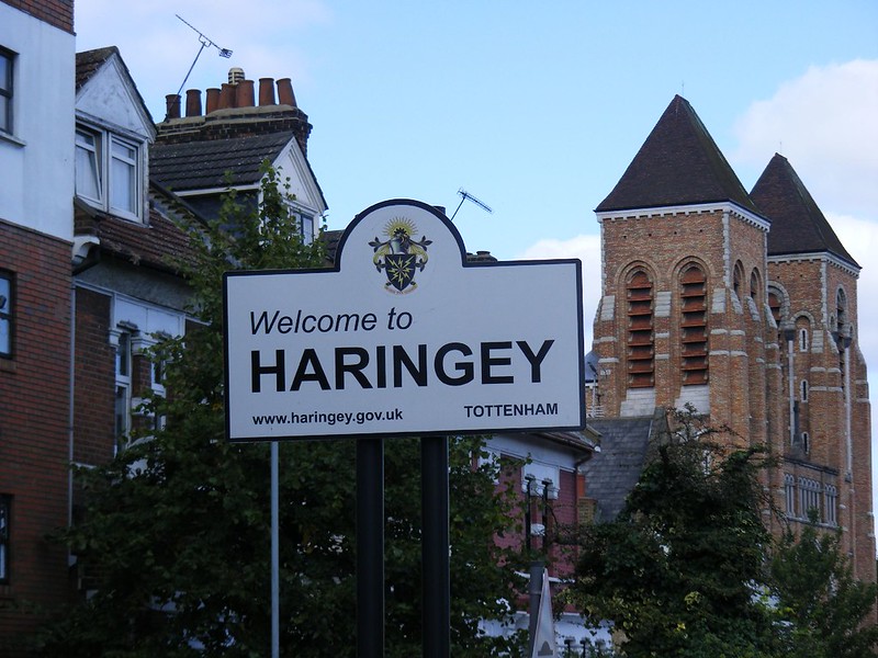 Sign saying "Welcome to Haringey"