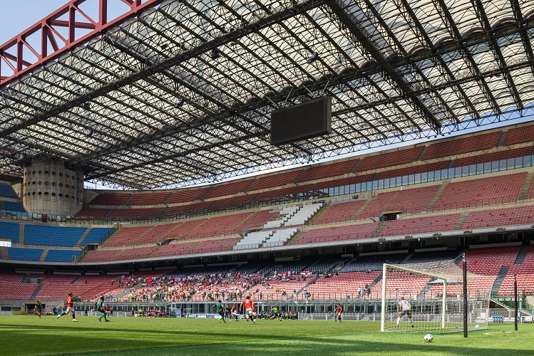 Brera FC play FC United of Manchester in the 2023 Fenix Trophy 3rd place play off at the San Siro
