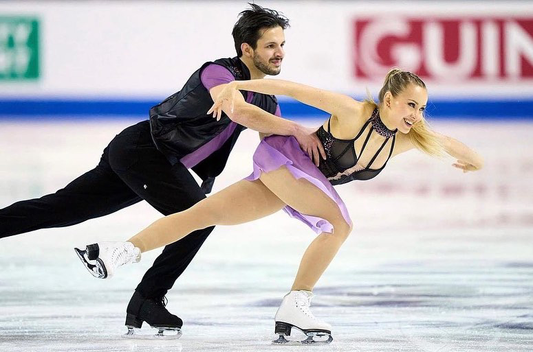 India Nette and Eron Westwood skating in Colorado