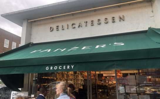 Photo of front awning of Panzer's Delicatessen in St Johns' Wood