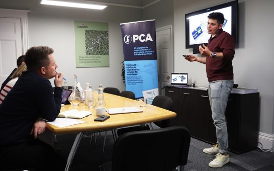 Ethan Bamber presents to a PCA panel