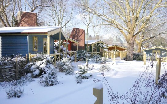 London zoo lodges in the snow