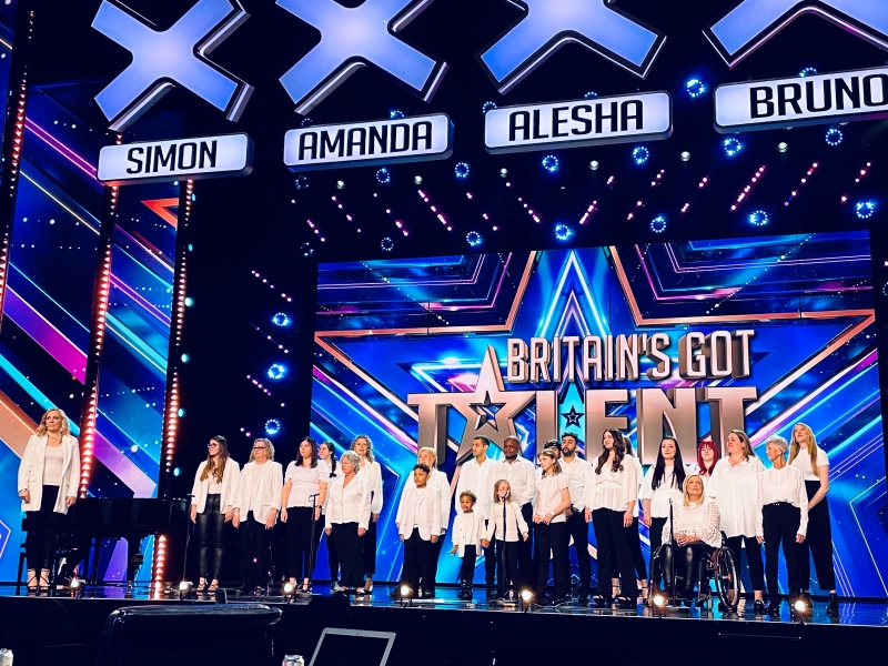 One of The BIG Sing's choirs performing on stage at Britain's Got Talent