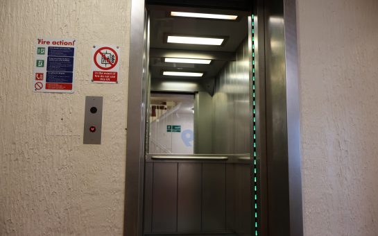 Lift in London council housing block