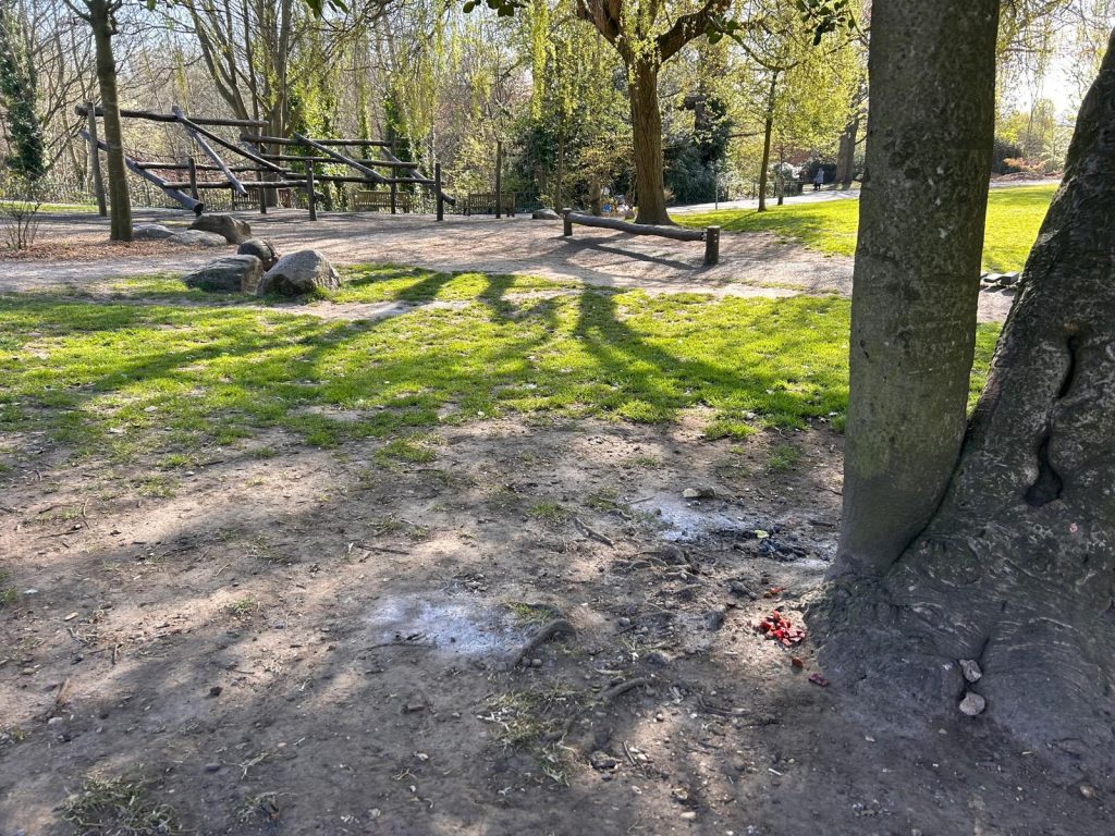 BBQ pollution adjacent to the children's play area in Waterlow Park. (Image credit: Lucy Tauber)