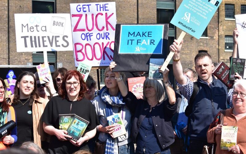 Authors protest outside Meta HQ in wake of AI copyright scandal