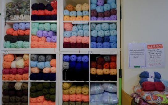 Wool on the shelves at Daniel Stores, Ealing (Credit: Hoi Kwan Nathalie Chi)