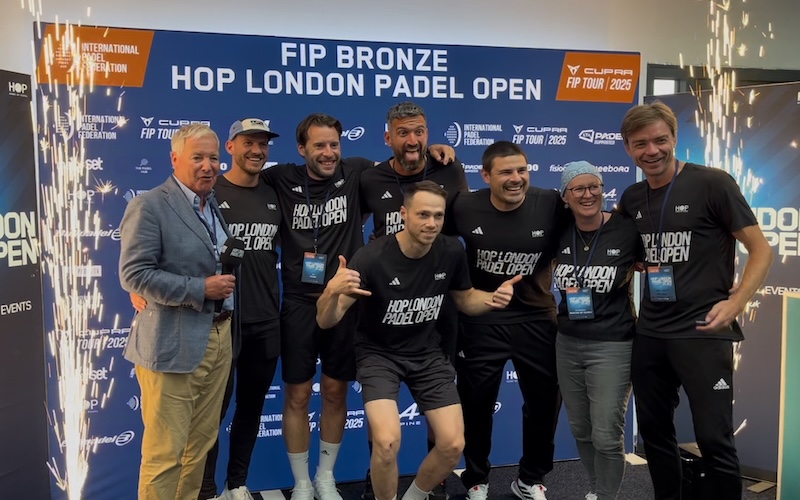 The Home of Padel team celebrating the conclusion of the event. (Picture credit: Charlotte Wilson)
