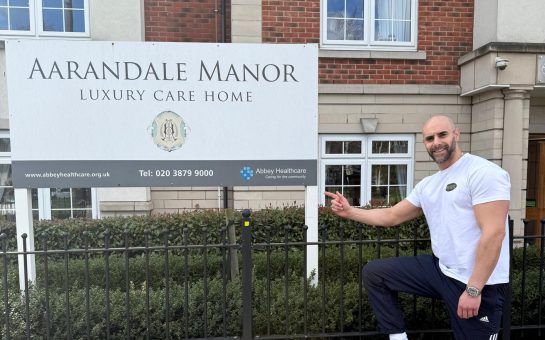 James Lewis provides mobility sessions for Aarandale Manor Care Home