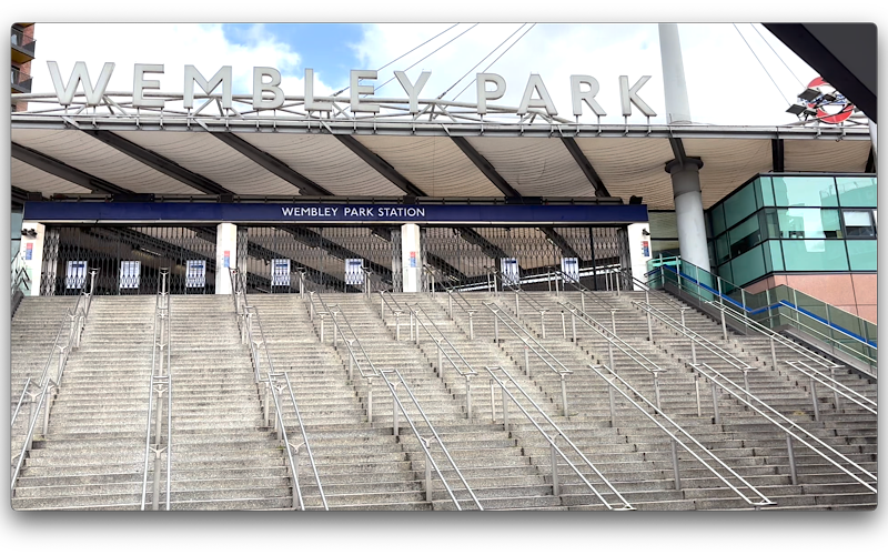Wembley Park gates closed during the National League play-off final.