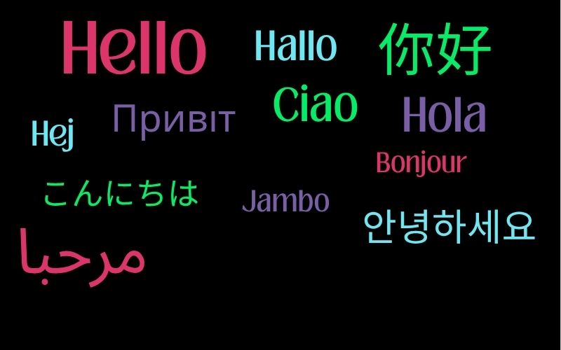 Hello written in different languages.