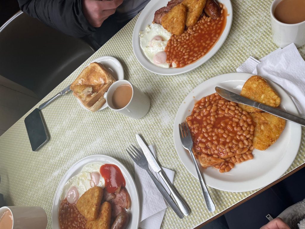 Full English breakfast at The Regency Cafe in Westminster