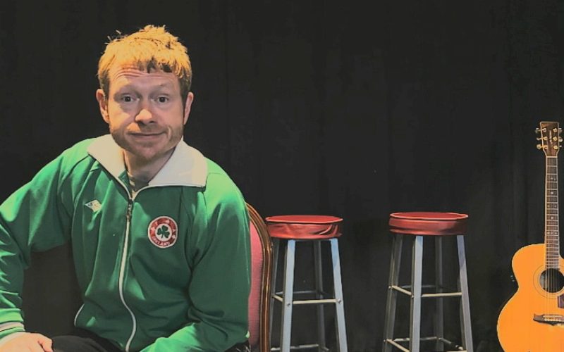 A photo of actor Declan Duffy on stage for his show 'Call yourself and Irishman'.