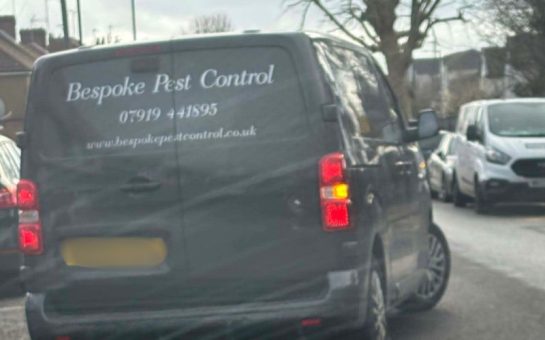 A pest control van outside Brimsdown Primary School in Enfield