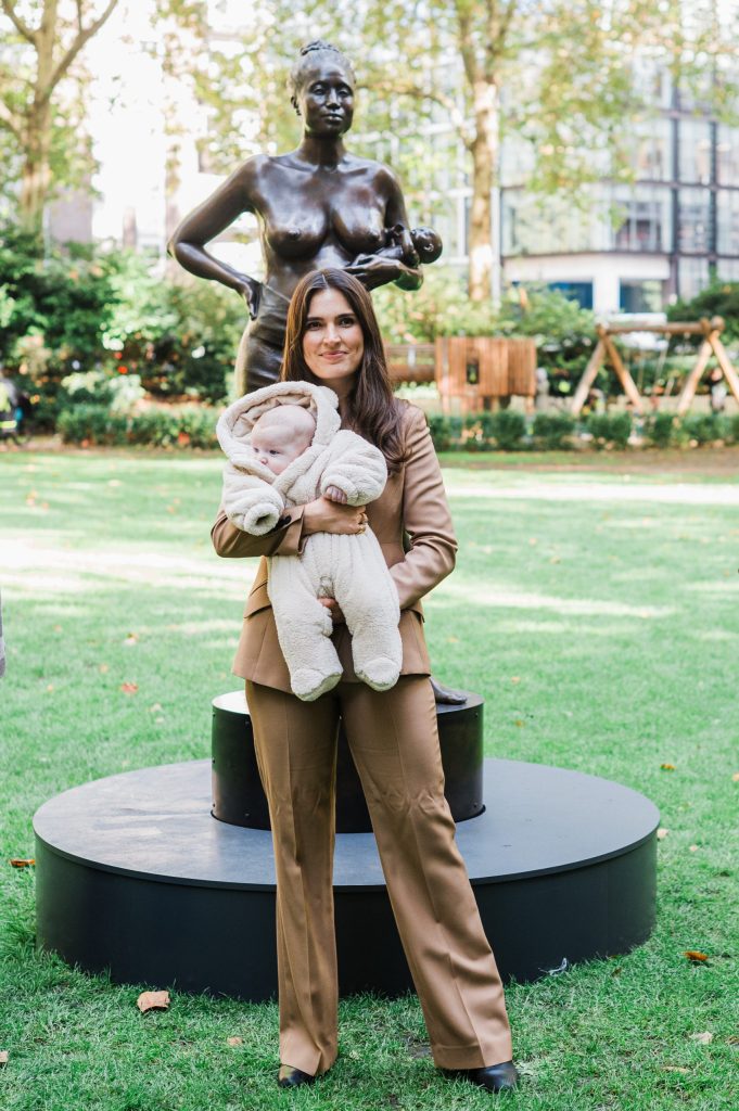 Marine Tanguy and her child next to Mother Vérité and her child.   Image credit: MTArt Agency
