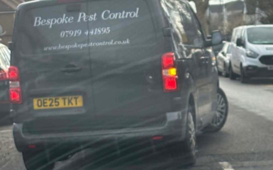 A pest control van outside Brimsdown Primary School in Enfield