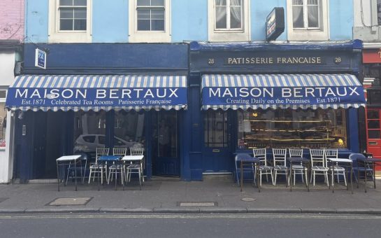 Facade of Maison Bertaux from across the street.