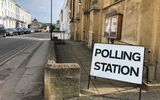 Polling station sign