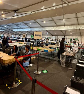 An image from Ealing's election count