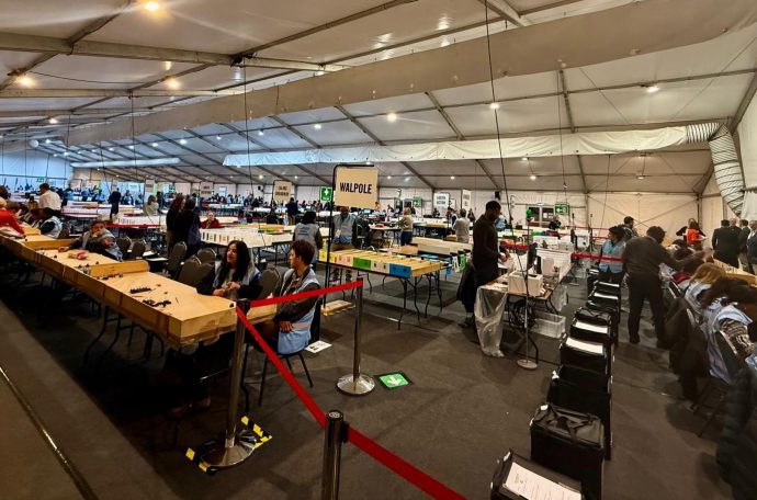 An image from Ealing's election count
