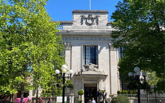 Islington Town Hall, a white