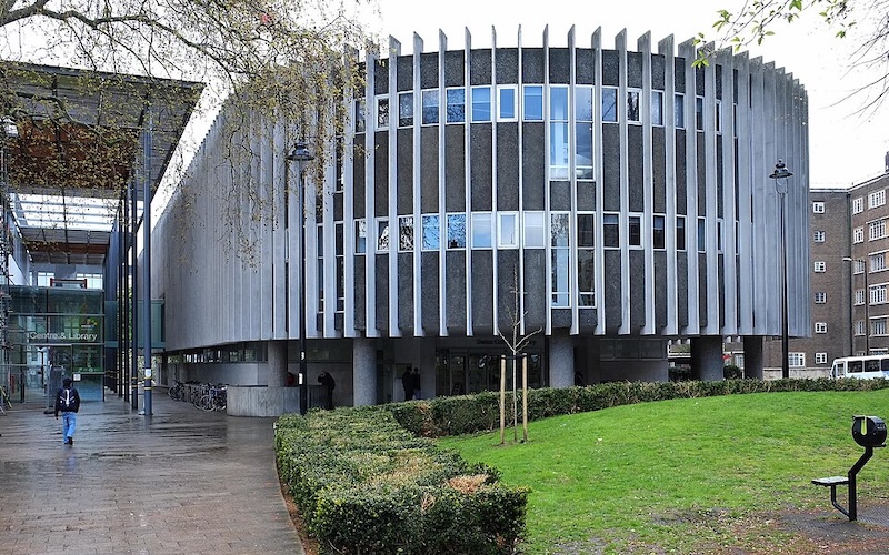 Outside of Swiss Cottage Library