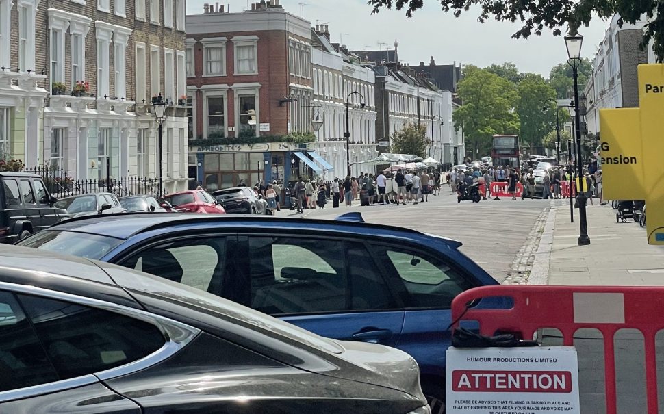 Chalcot Road in Primrose Hill cordoned off as filming begins for bus crash scene in new movie starring Ben Stiller