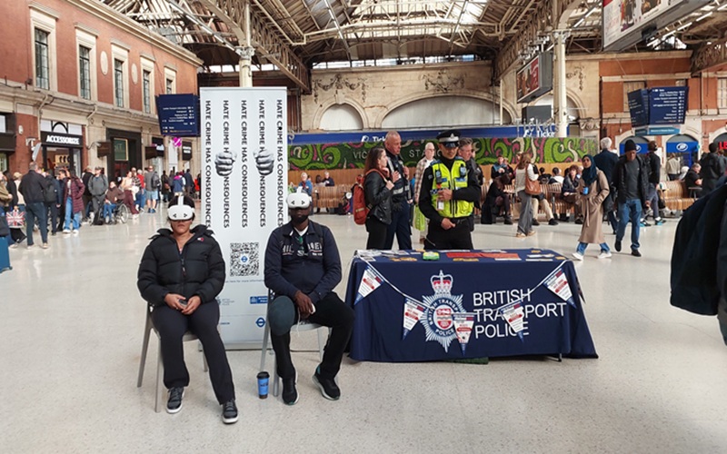 TfL will host awareness stands with virtual reality headsets that display the perspective of a bystander of a hate crime and show the viewer how they can safely intervene and support those who are targeted.